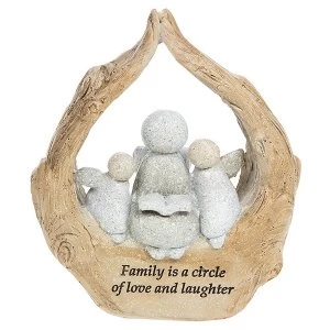 Pebble Art Angel Family Ornament