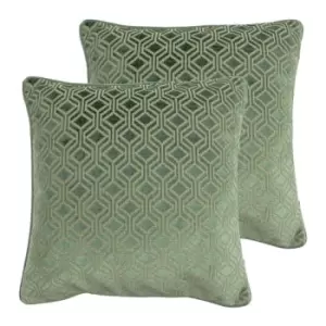 Paoletti Avenue Twin Pack Polyester Filled Cushions Mint