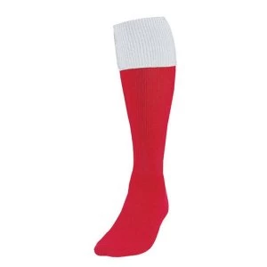 Precision Red/White Turnover Football Socks UK Size Junior 12-2
