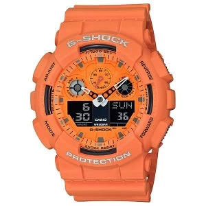 Casio G-SHOCK Special Color Models Analog-Digital Watch GA-100RS-4A - Orange