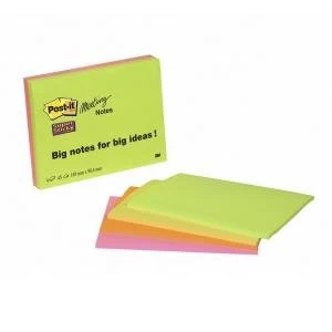 Post it Super Sticky Notes Meeting Pads Bright Colours 4 x 45 Sheets