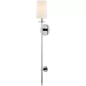 Amherst 1 Light Wall Sconce Polished Nickel, Faux Silk