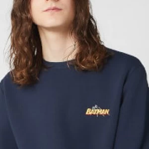 DC Batman Unisex Embroidered Sweatshirt - Navy - 5XL