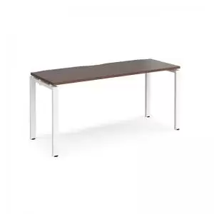 Adapt starter unit single 1600mm x 600mm - white frame and walnut top