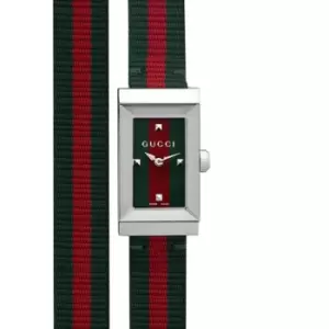 G-Frame Green & Red Dial Double Loop Nylon Ladies Watch