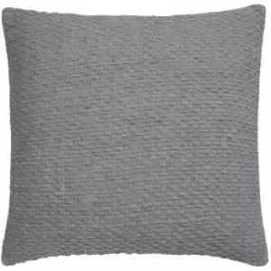 Drift Home Hayden Textured Weave Eco-Friendly 100% Recycled Cotton Filled Cushion, Grey, 43 x 43 Cm