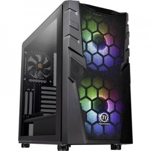 Thermaltake Commander C32 TG Midi tower PC casing, Game console casing Black 2 built-in LED fans, Built-in fan, LC compatibility, Window, Dust filter,