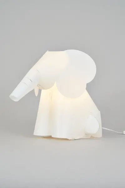 BHS Lighting Glow Elephant Table Lamp White