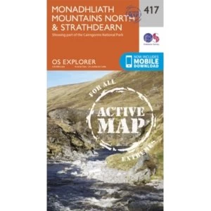 Monadhliath Mountains North and Strathdearn by Ordnance Survey (Sheet map, folded, 2015)