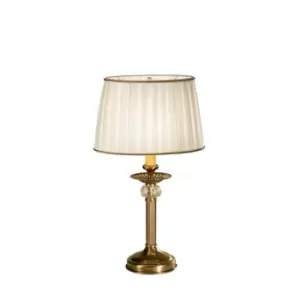 Ascot Classic Fabric Tapered Shade Table Light Antique Brass, 1x E14