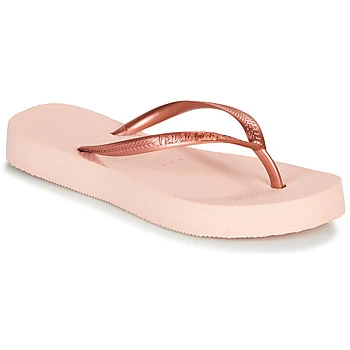 Havaianas SLIM FLATFORM womens Flip flops / Sandals (Shoes) in Pink / 5,39 / 40,7.5,1 / 2 kid,5,8,3 / 4,6 / 7,9 / 10