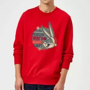 Looney Tunes I'm The Reason There Is A Naughty List Christmas Jumper - Red - XL