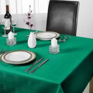 Emma Barclay Chequers Tablecloth, Forest Green, 63" Round Diametre