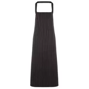 Premier Ladies/Womens Stripe Apron / Workwear (Butchers Style) (One Size) (Black/ Grey)
