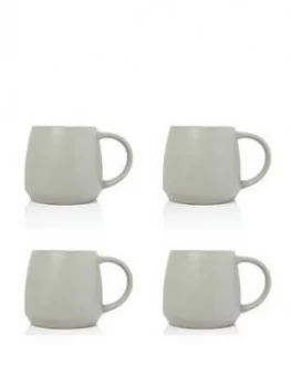 Sabichi Set Of 4 Grey Matt Stoneware Mugs