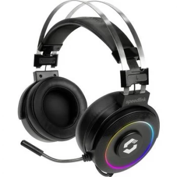 Speedlink Orios RGB 7.1 PC Gaming Headphone Headset with Flexible Microphone RGB Lighting USB-A Connector 2.2m Cable