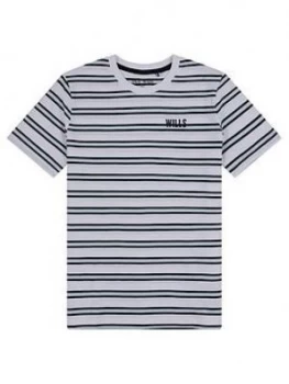 Jack Wills Boys Triple Stripe T-Shirt - White, Size 12-13 Years