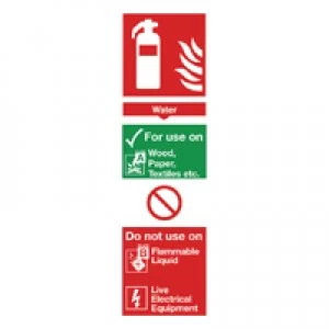 Blick Safety Sign Fire Extinguisher Water 280x90mm PVC F100R