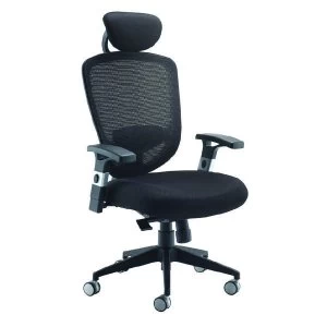 Arista Black Mesh High Back Task Chair With Headrest H-9056-L1 KF72245