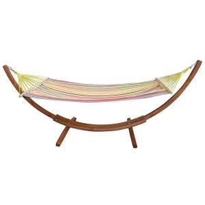 Charles Bentley Multi Coloured Hammock With Wooden Arc Stand