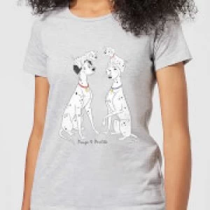 Disney 101 Dalmations Pongo & Perdita Classic Womens T-Shirt - Grey - XL