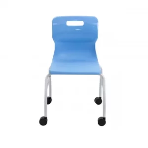 TC Office Titan Move 4 Leg Chair with Castors, Sky Blue
