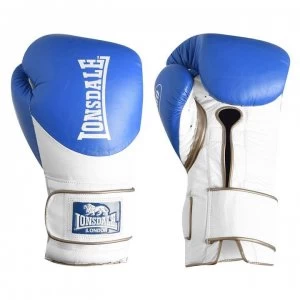 Lonsdale L60 Lace Leather Fight Gloves - Blue/Gold