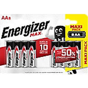 Energizer AA Alkaline Batteries Max LR6 1.5V 8 Pieces