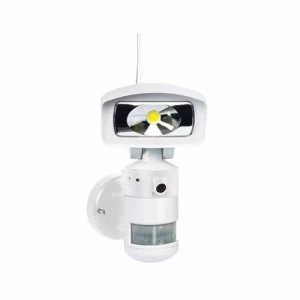 NightWatcher LED Robotic Security Light with WiFi and HD Camera - White