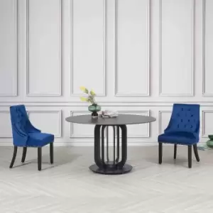 Mmilo Set Of 2 Nicholas Velvet Blue Dining Chair