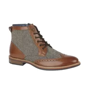 Roamers Mens Herringbone Leather Ankle Boots (12 UK) (Tan)