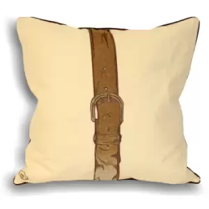Riva Home Polo Strap Cushion Cover (45x45cm) (Cream) - Cream