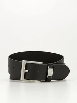 BOSS Connio Leather Belt - Black, Size 80 Cms, Men