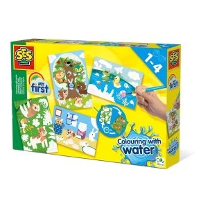 SES Creative Childrens My First Colouring with Water Hidden Animals Activity Set