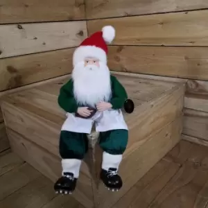 40cm Festive Plush Sitting Green Ireland Rugby Jumper Christmas Santa Ornament