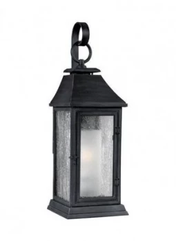 1 Light Outdoor Medium Wall Lantern Light Weathered Zinc IP44, E27