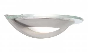 1 Light Indoor Wall Light Satin Chrome with Clear Glass