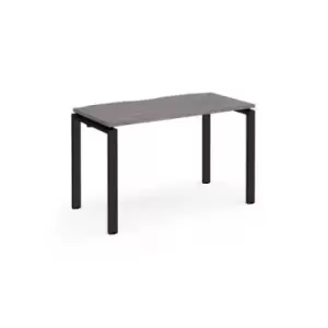 Adapt single desk 1200mm x 600mm - Black frame and grey oak top