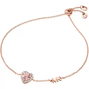 Ladies Michael Kors 14K Rose Gold-Plated Sterling Silver Heart-Cut Slider Bracelet