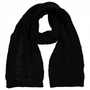 French Connection Connection Cable Knit Scarf One Size - Black
