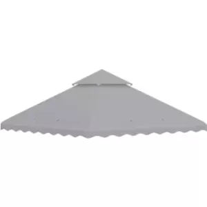 3m x 3m Gazebo Canopy Replacement Cover, 2-Tier Gazebo Roof, Grey - Light Grey - Outsunny