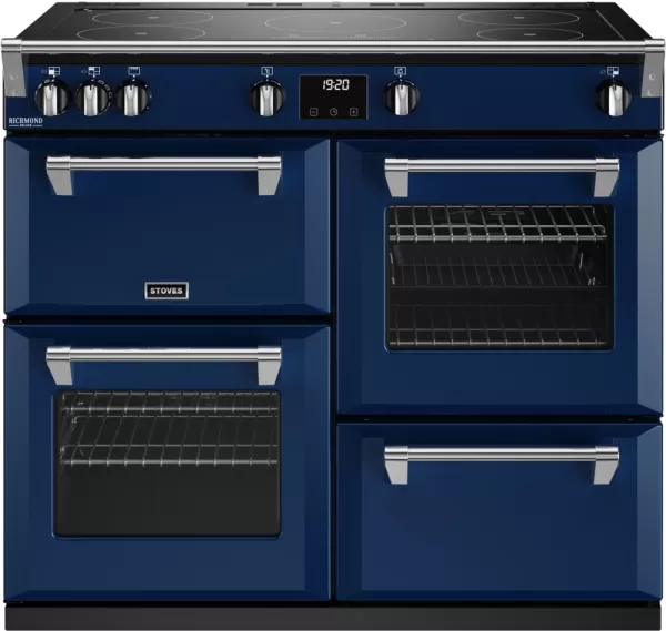 Stoves Richmond Deluxe ST DX RICH D1000Ei TCH MBL Electric Range Cooker with Induction Hob - Midnight Blue - A Rated