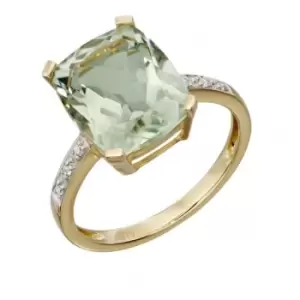 Elements Gold Green Amy & Diamond Cocktail Ring GR543G