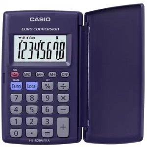 Casio HL-820 8 Digit Pocket Calculator with Euro Conversion