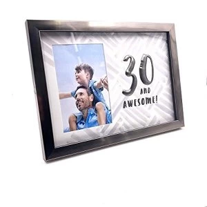 4" x 6" - Luxe Male Gunmetal Birthday Frame - 30