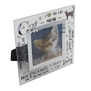 4" x 4" - Best of Breed Glass Photo Frame - Cat