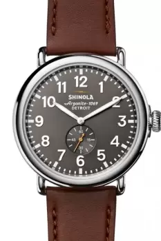 Shinola Runwell Sub Second 47mm Dark Cognac Leather Strap Watch S0120018330