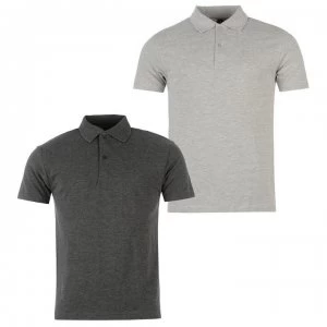 Donnay Two Pack Polo Shirts Mens - GreyM/Char M