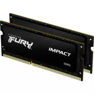 Kingston FURY Impact Laptop RAM kit DDR3 16GB 2 x 8GB Non-ECC 1600 MHz 204-pin SO-DIMM CL9 KF316LS9IBK2/16