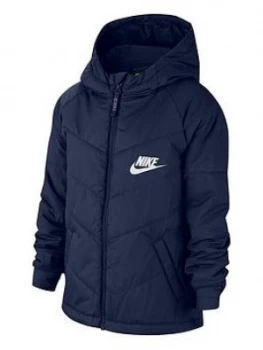 Boys, Nike Older Filled Jacket - Navy/White Size M 10-12 Years